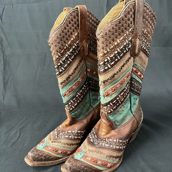 Beaded all Leather Cowboy Boots - Picture 4 of 4